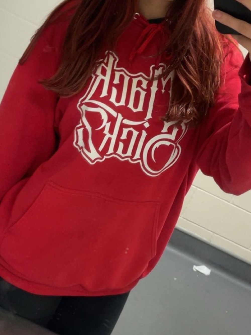 Urban Outfitters Red Graphic Hoodie Sweatshirt